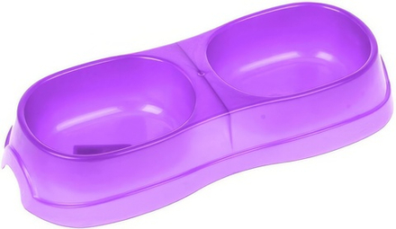 Homecat Atlantis миска двойная, фиолетовый перламутр, 28 х 12.5 х 5 см, 2 х 300 мл