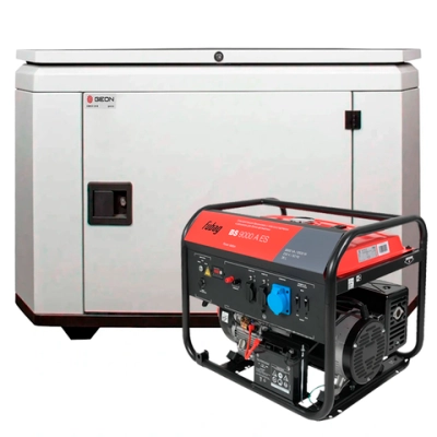 Бензиновый генератор FUBAG BS 9000 A ES с кожухом Geon 1400SS RAL 7035