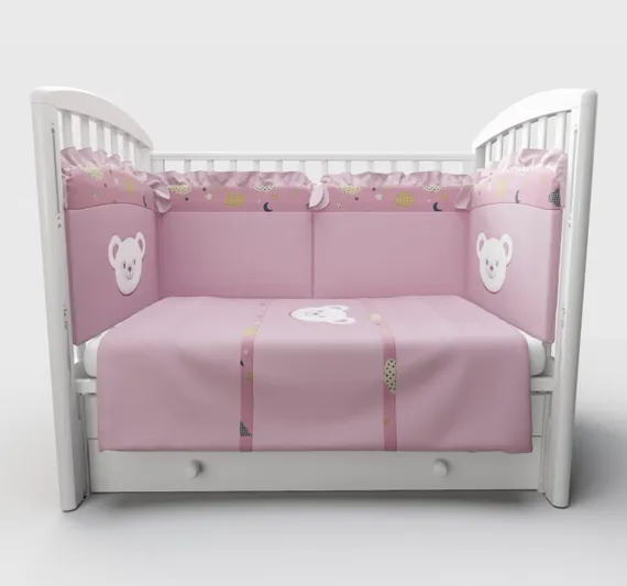 Набор в кровать для новорожденных Lollycottons Deni, Розовый