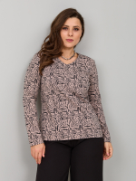 Лонгслив ЛНкл-080/бежевый-зебра