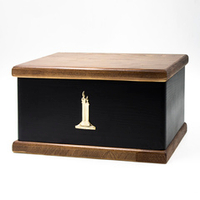 Урна для праха ясень "Завет" черная Свеча