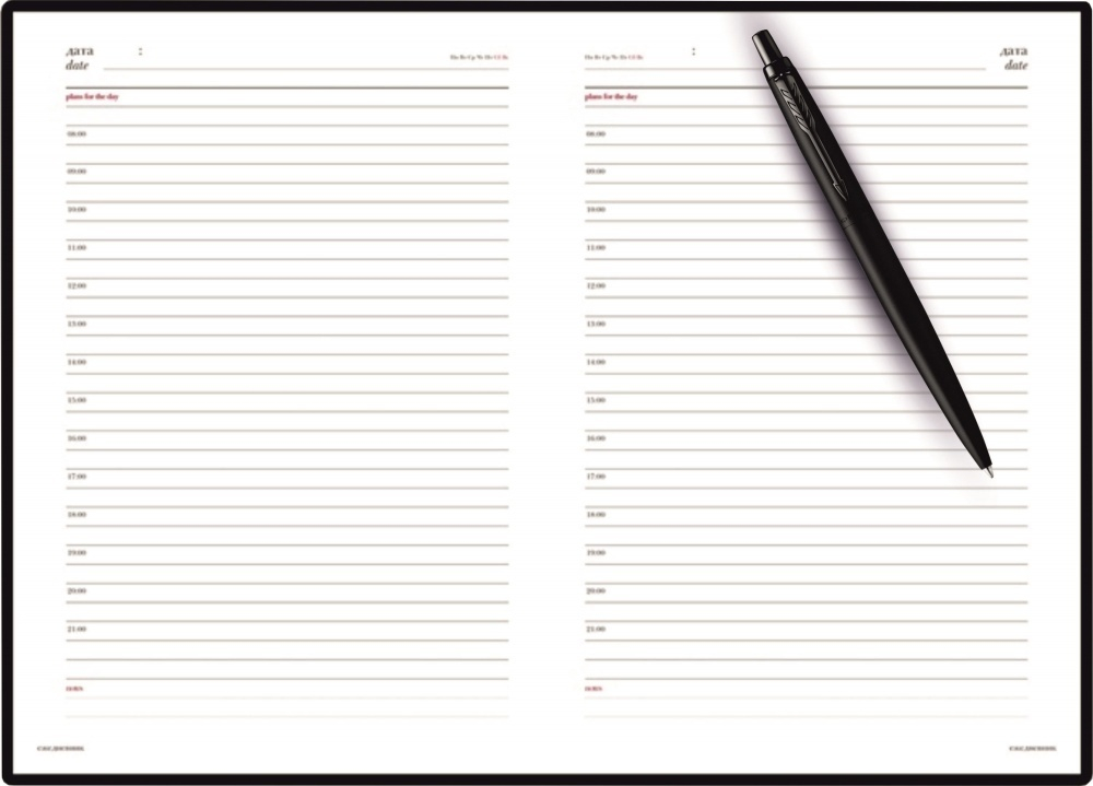 Подарочный набор: Шариковая ручка Parker  Jotter XL SE20 Monochrome в подарочной упаковке, цвет: Black, стержень: Mblue и Ежедневник золотистый недати