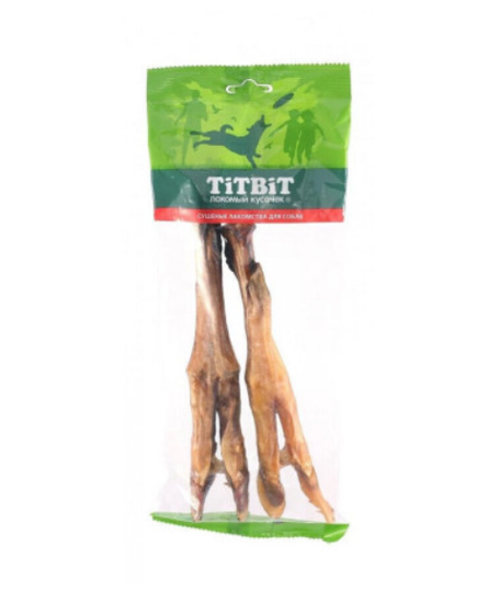 Titbit лакомство для собак Ноги бараньи вяленые 2 шт, мягкая упаковка, 184 гр