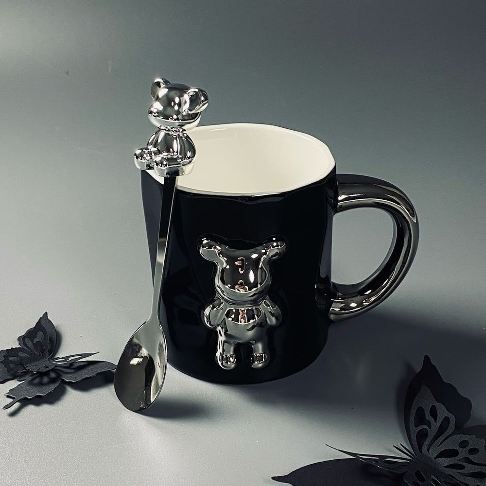 Lenardi 315-068 Кружка 350мл с ложкой в под.уп.(х36)Фарфор