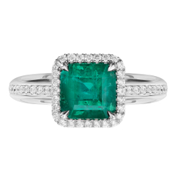 Кольцо с изумрудом и бриллиантами, R0068-3/1