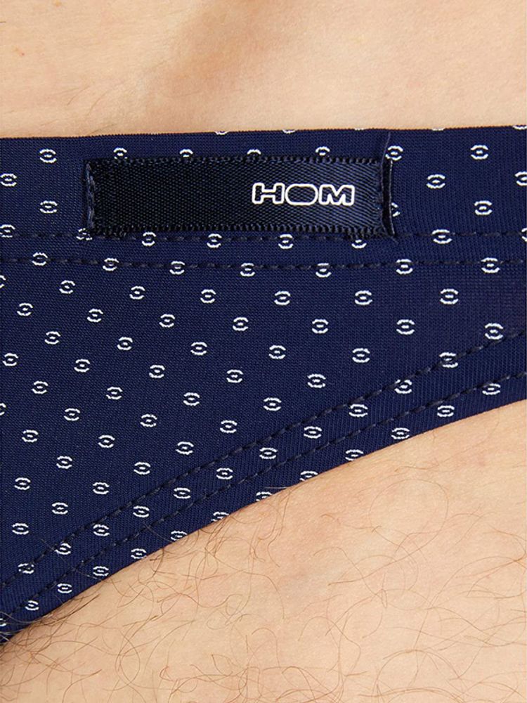 Мужские трусы слипы темно-синие с принтом HOM MAX Comfort Micro Briefs 401912_4000RA