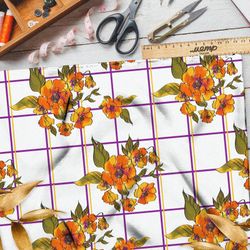 Ткань мембрана цветы на клетке