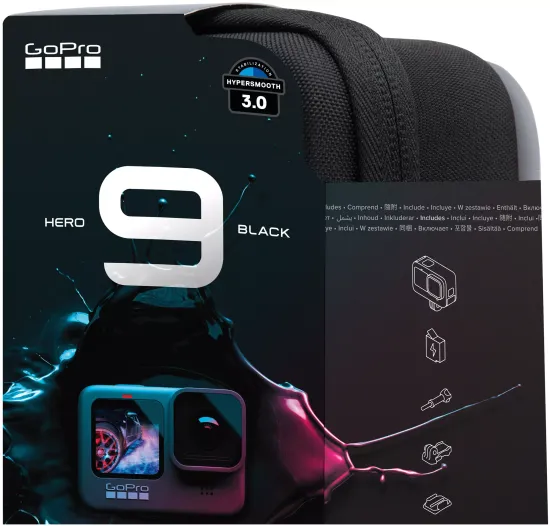 Экшн-камера GoPro HERO9 (CHDHX-901), 23.6МП, 5120x2160, 1720 мА·ч