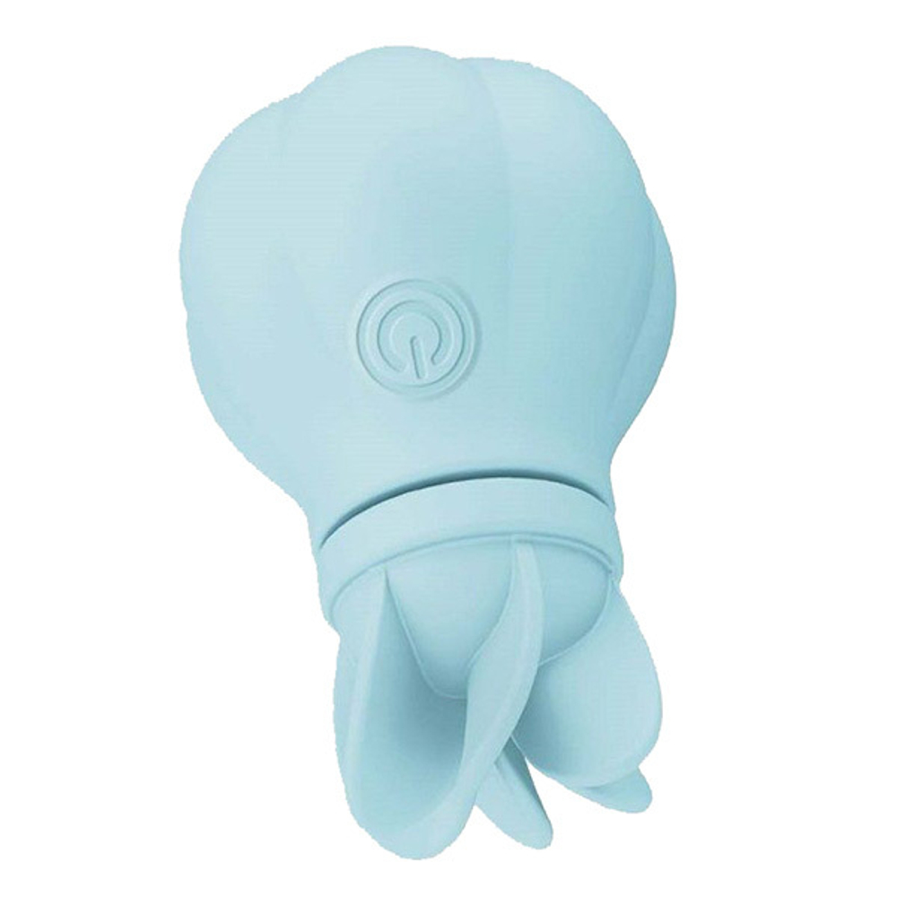 Голубой клиторальный стимулятор 5,3см с 5 заменяемыми насадками Adrien Lastic Caress