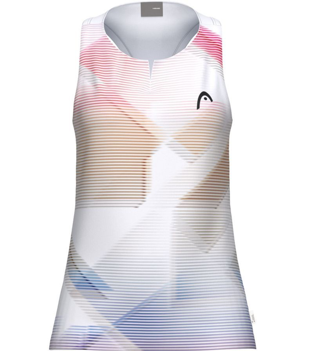 Женский топ теннисный Head Agility Tank - white/multicolor