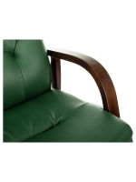 Кресло Бюрократ T-9928WALNUT-CF, зеленый, кожа, на ножках, дерево