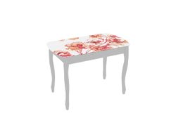 Стол обеденный раскладной "Экстра 1" (белый/азалия), ЛДСП/массив/стекло, Мебельсон, г. Ижевск