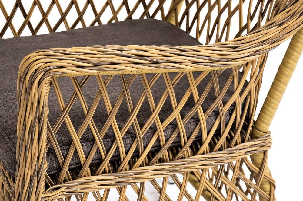 "Эспрессо-80 L" обеденная группа плетеная, цвет соломенный