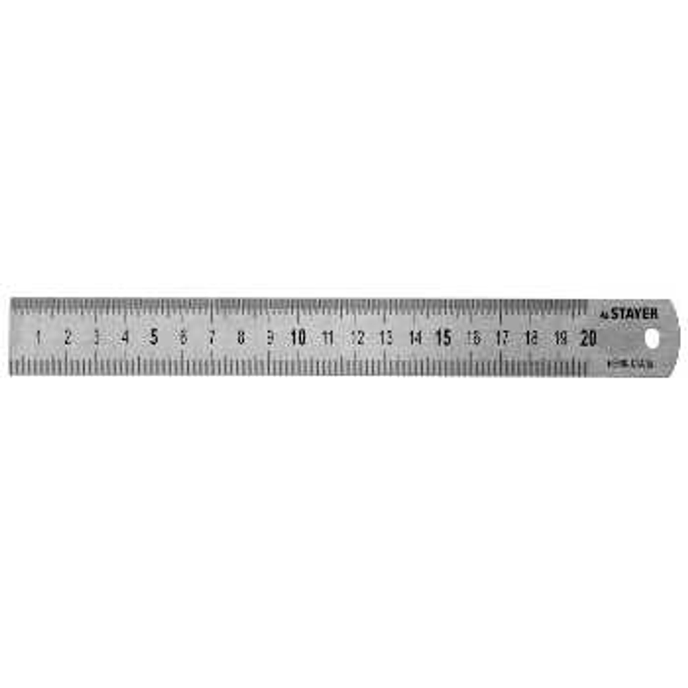 Линейка нержавеющая двухсторонняя 0,2 м STAYER, 3427-020_z01