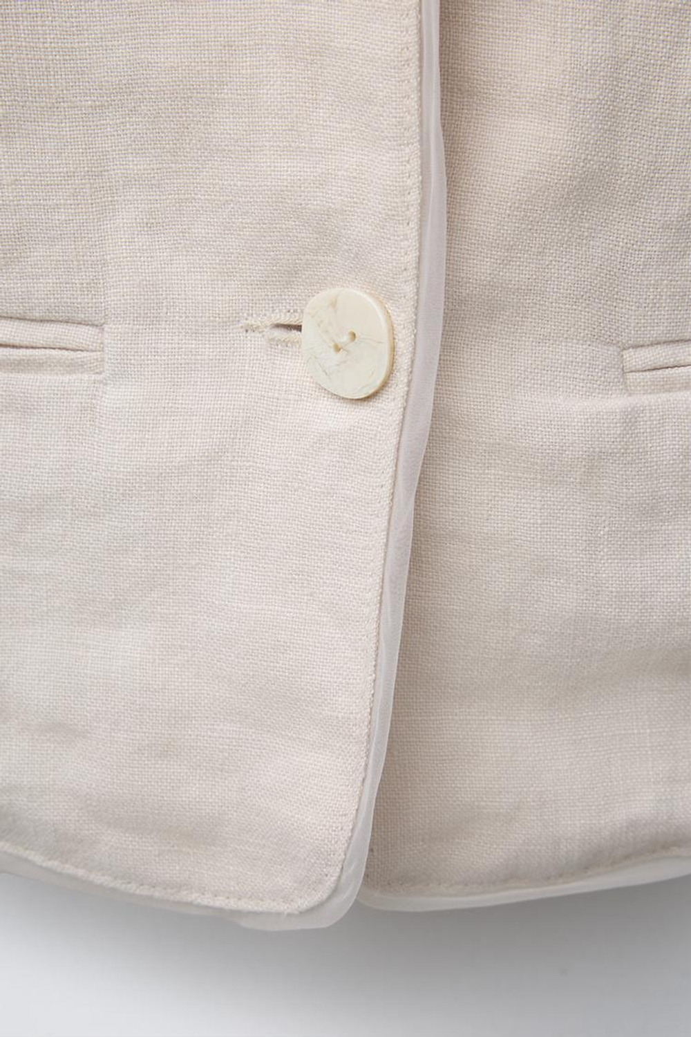 ZARA ЖИЛЕТ Из 100% ЛЬНА, ПЕСОЧНЫЙ