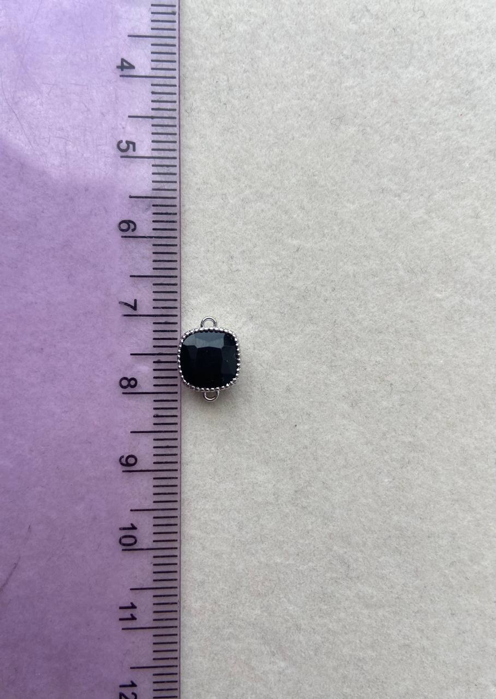 21785-чр Коннектор "Квадрат" 12*8мм, черный, родий