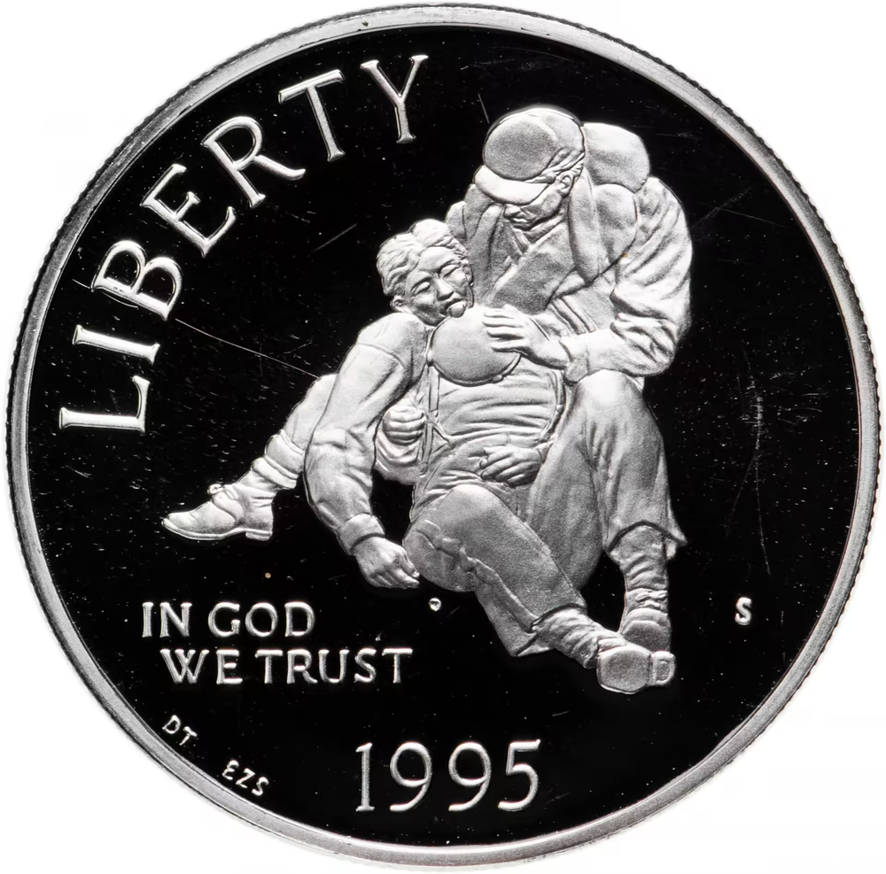 Монета 1 доллар 1995 год "Гражданская война" США