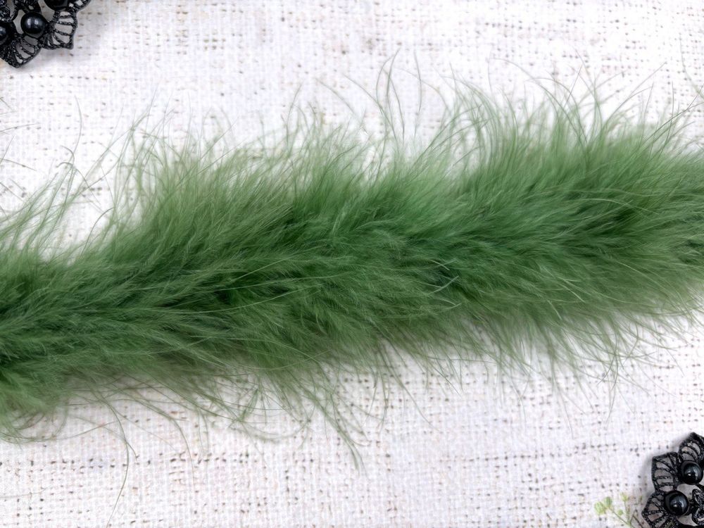 Боа &quot;Пух марабу&quot;, дл. 1,8 м., ш. 10 см, 21-30 гр, тёмная оливка