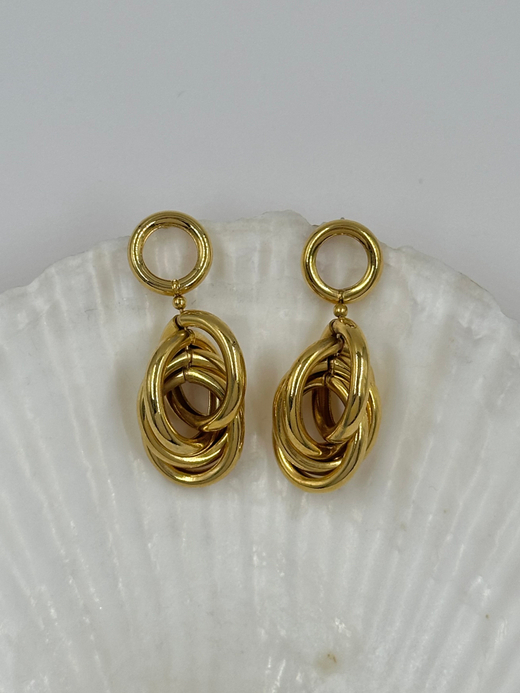 Серьги с подвесками-узелками