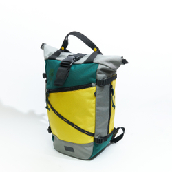 Рюкзак Rolltop Grubo 500 серо-зеленый/желтый/темно-зеленый