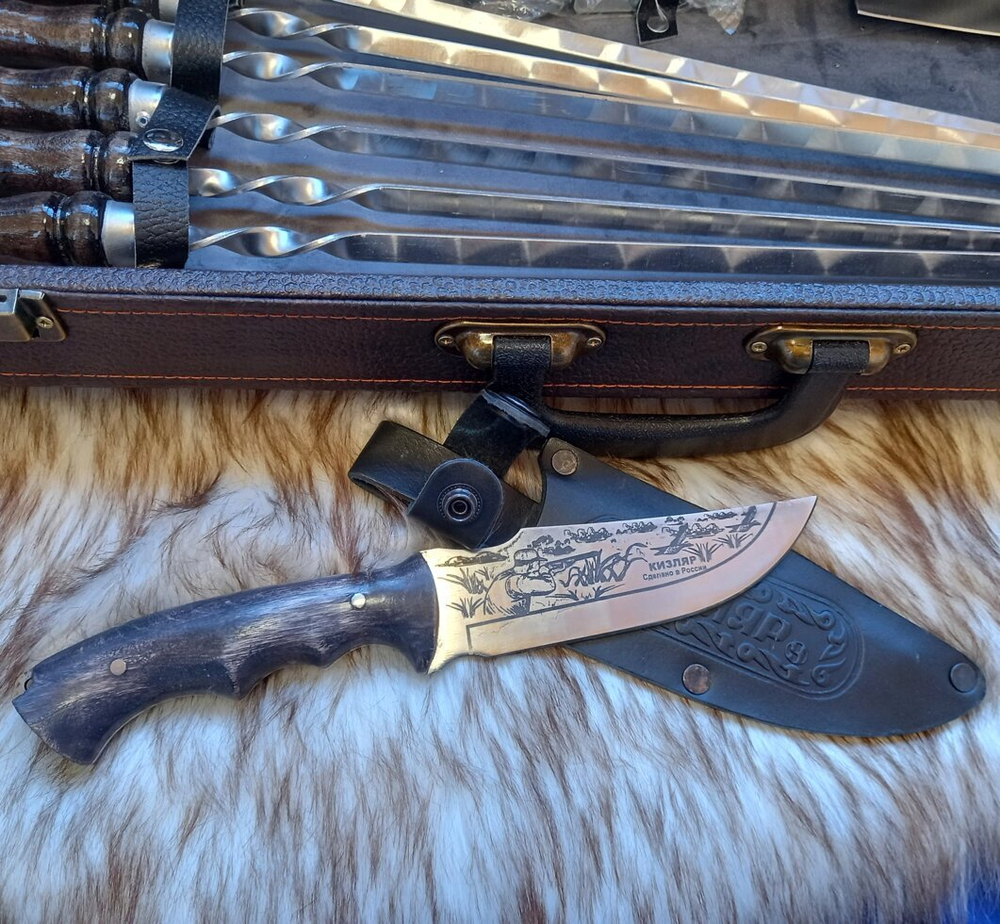 Шашлычный набор подарочный "Буйвол Элит" №30 в кейсе из экокожи