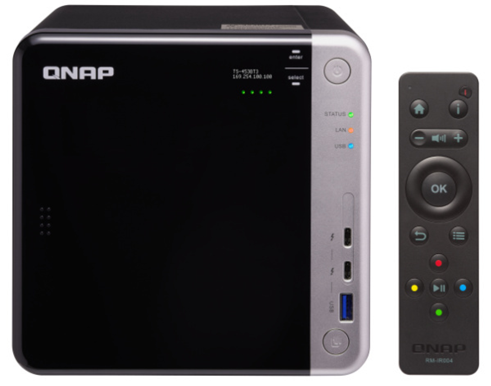 Сетевой накопитель QNAP TS-453BT3, Thunderbolt 3, ОЗУ 8 Гб, 2х1000 Мб/с