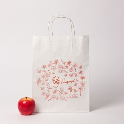 Пакеты бумажные, 26x35x14, "8 марта", белый