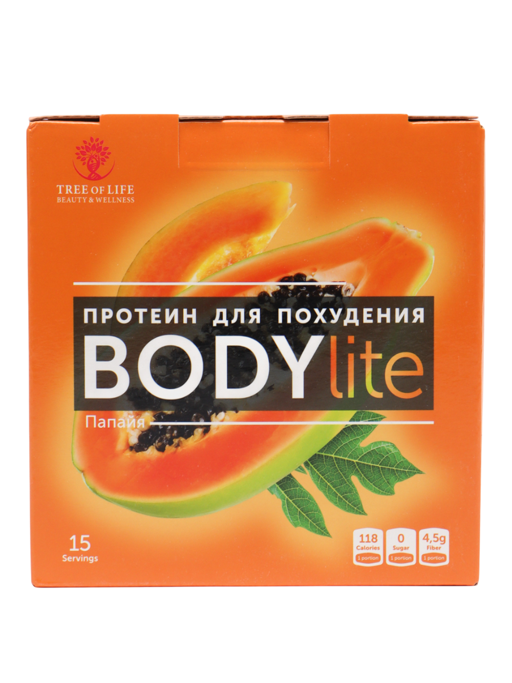 Tree of Life BODYlite 1 порция / 15 порций, Многокомпонентный Протеин для Похудения, Папайя