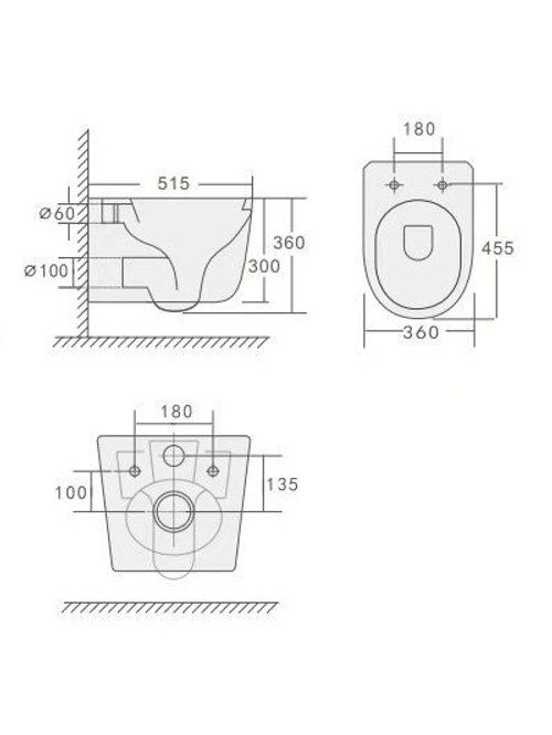 Boheme Flow подвесной унитаз матовый белый с крышкой
