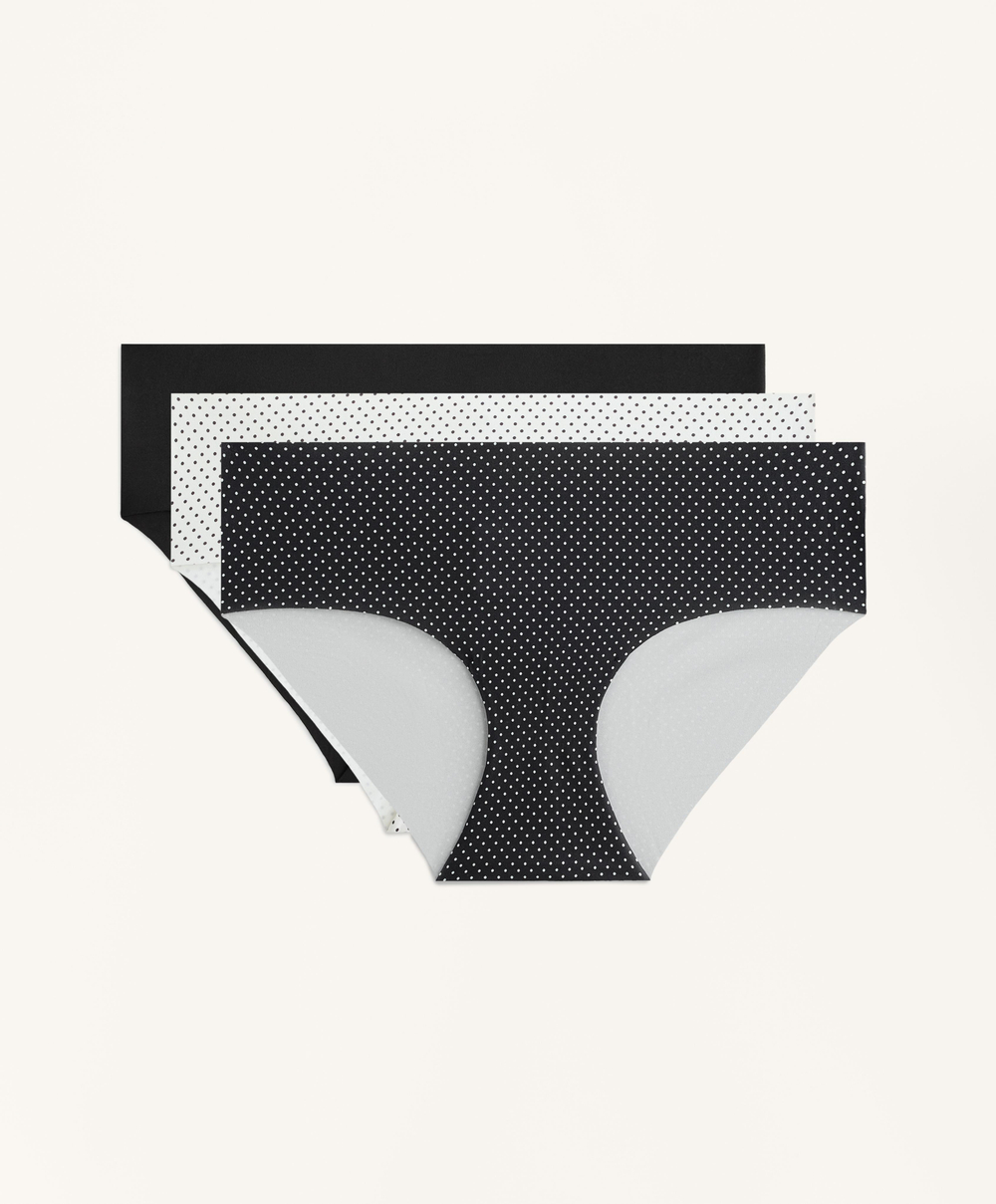 OYSHO Набор из трех пар трусиков-хипстеров из полиамидной смеси, черный