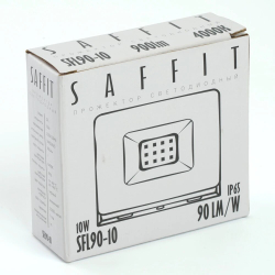 Saffit прожектор св/д 10W(900lm) 2835SMD 6400K 6K 80х60х30мм SFL90-10 IP65