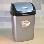 Ведро для мусора 10л "Фантазия", черный/серебрянный