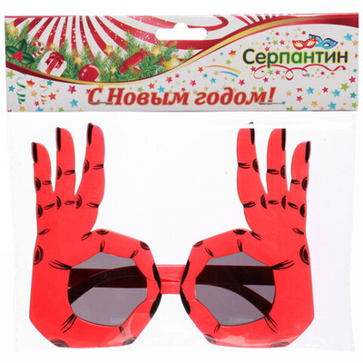 Очки карнавальные «ОК!», красный