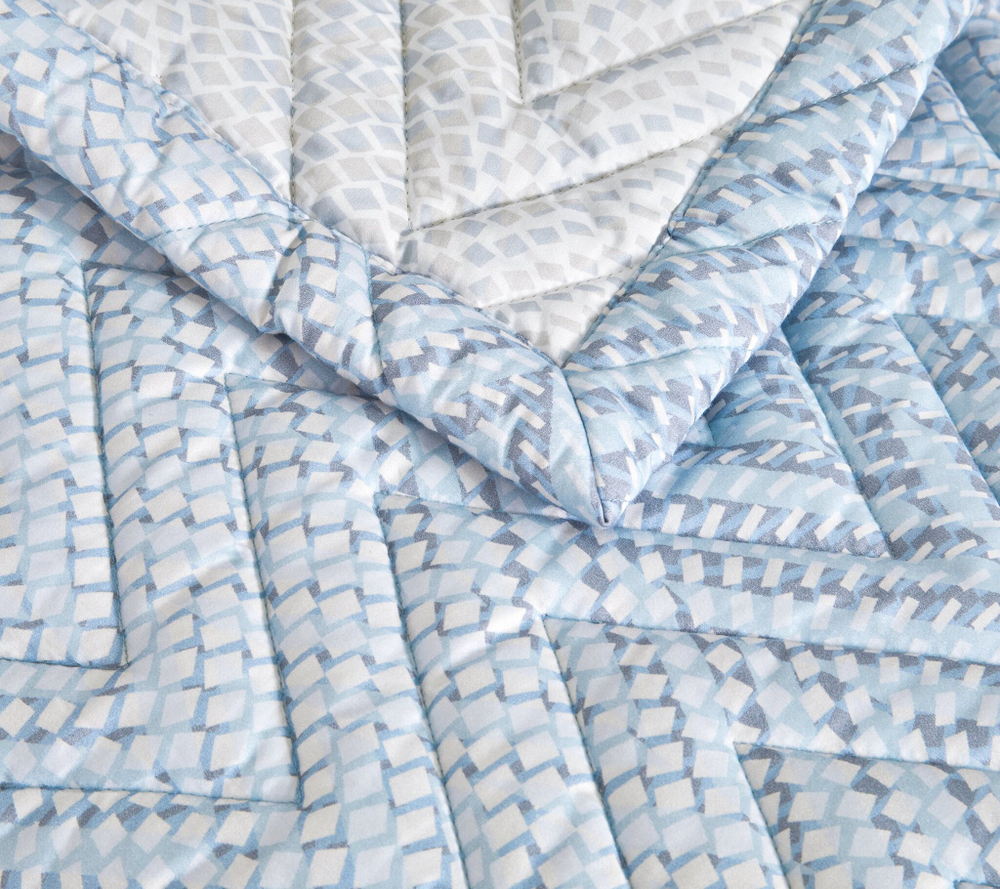 Покрывало стеганое 250х270 Blanc des Vosges Gravity bleu celeste голубое