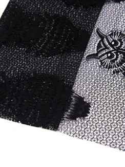 Сетка эластичная арт.1341, совы, Италия, черный 170