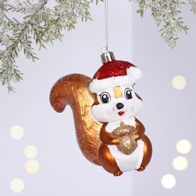 Ёлочная игрушка «Белочка в колпачке» 8*6*10 см