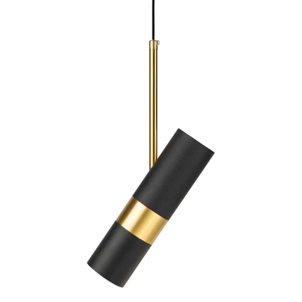 Светильник подвесной (подвес) ЭРА PL33 BK/GD MR16 GU10 потолочный цилиндр черный, золото