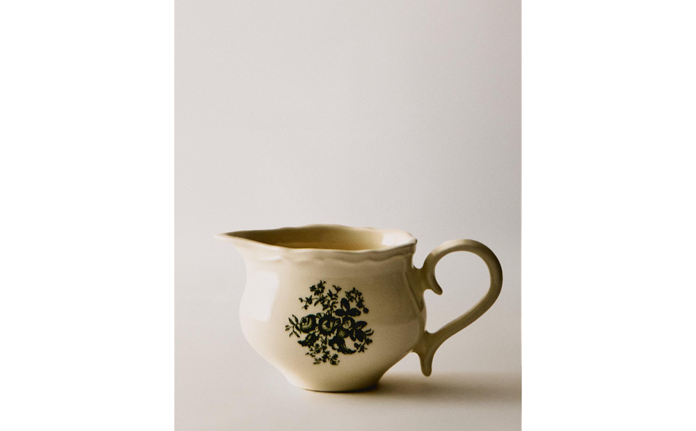 Zara Home кувшин из фаянса, цвет тёмно-зелёный, 13 см