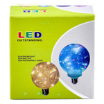 Лампочка с гирляндой внутри, медный провод, цветная, мигает, кор