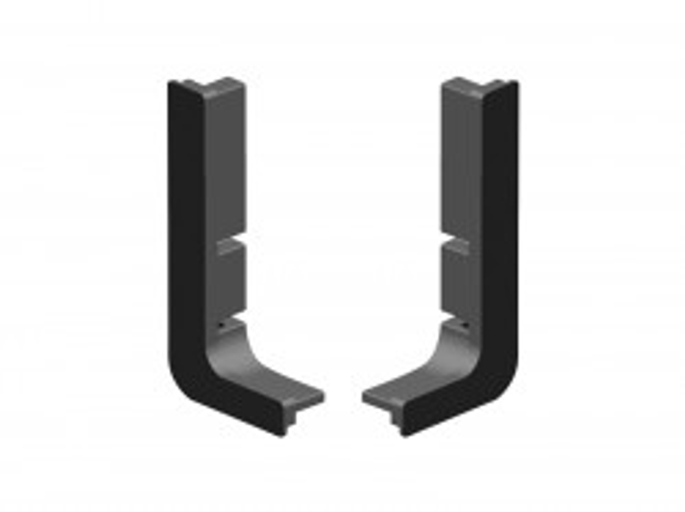 Заглушка торцевая открытая Gola L, пластик, черная, комплект левая + правая