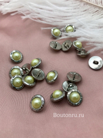 Пуговицы Шан. Жемчуг серебро лимонные