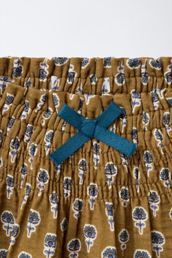 ZARA ЮБКА-ШОРТЫ С ЦВЕТОЧНЫМ ПРИНТОМ, ХАКИ