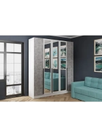 Шкаф распашной Мадрид с зеркалом 2;0м белый