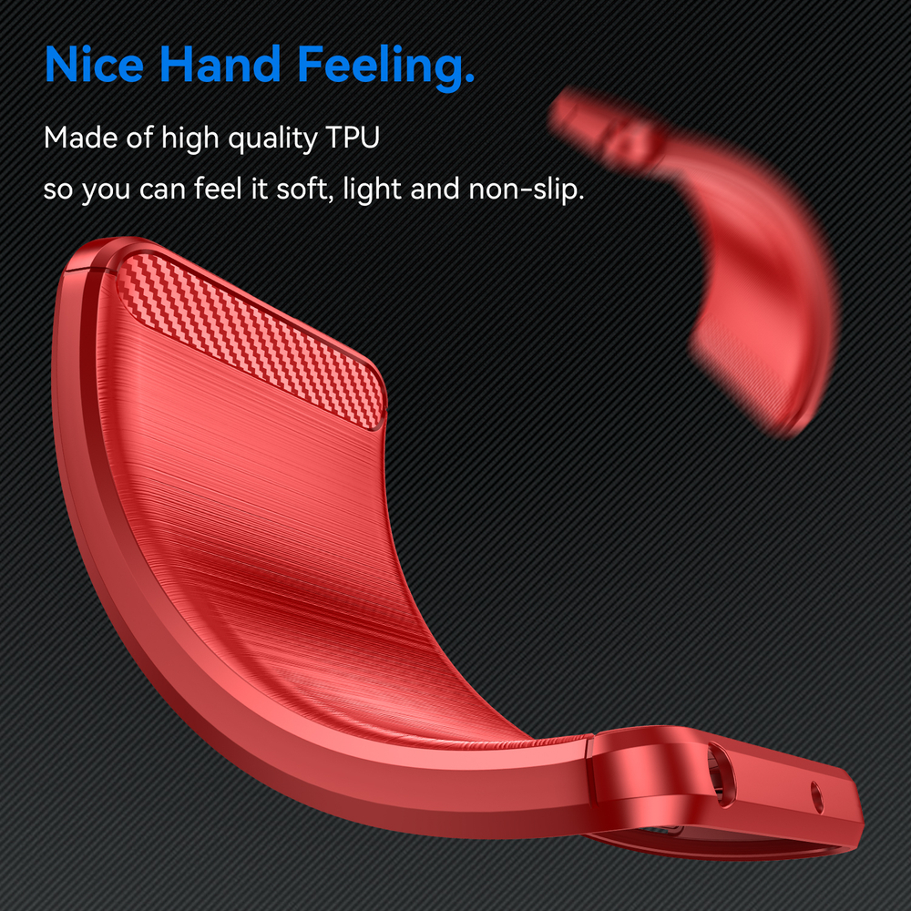 Мягкий защитный чехол красного цвета для смартфона Honor X8b, серия Carbon (дизайн в стиле карбон) от Caseport