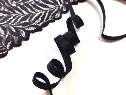 Бретелечная резинка, 10 мм, черная, (Арт: BR640/10-170), м