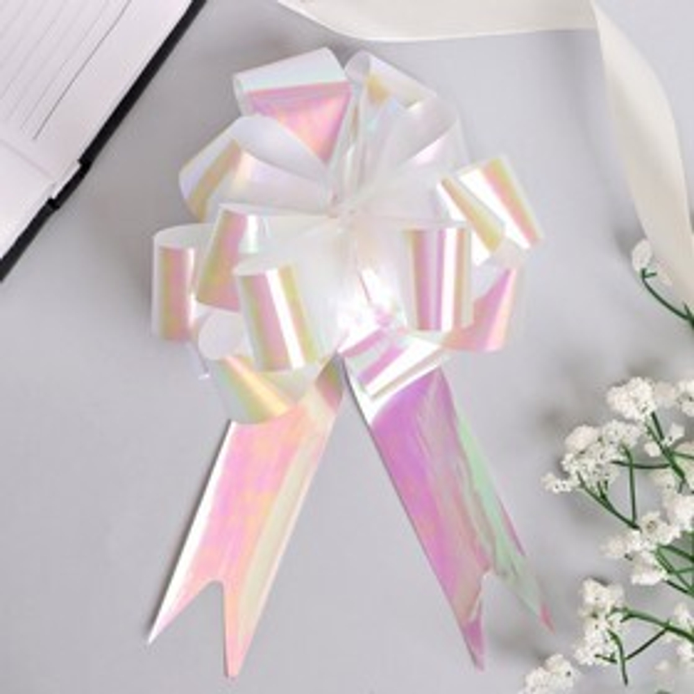 Бант-шар №3 перламутровый цвет белый