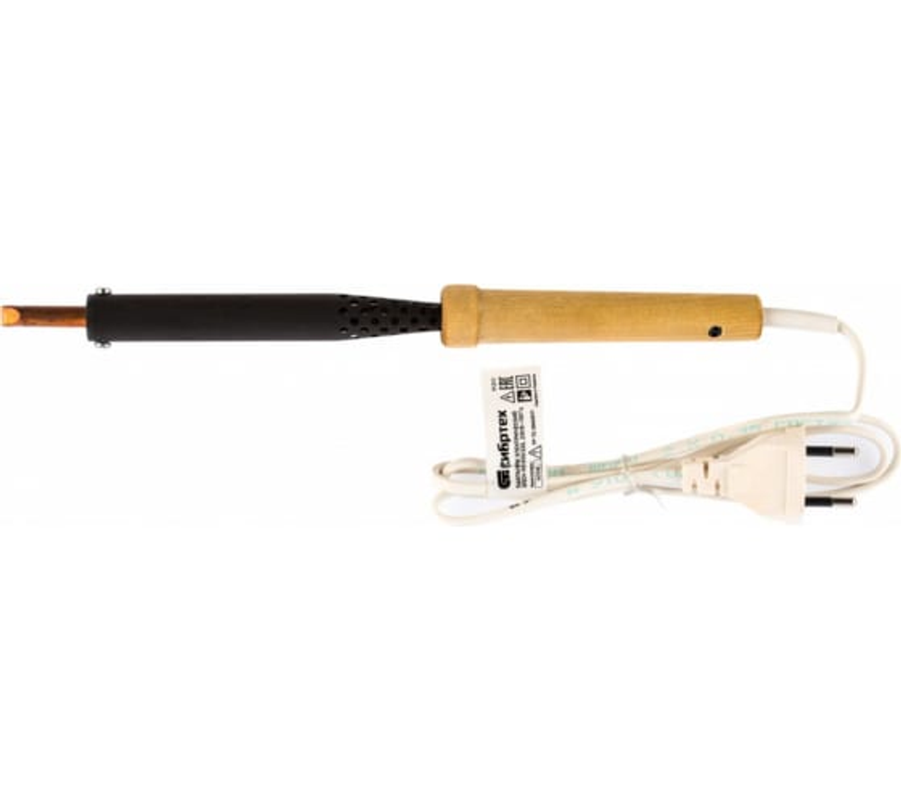 91311 Паяльник электрический ЭПСН-03-100Вт/220, деревянная ручка, Россия Сибртех