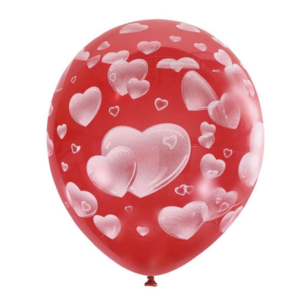 Воздушные шары Латекс Оксидентл с рисунком Сердца, 25 шт. размер 12&quot; #6040932