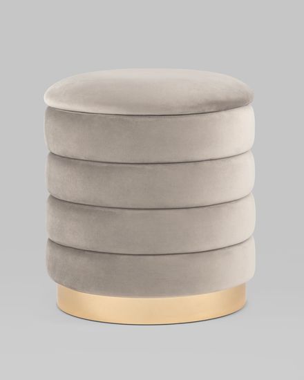 Пуф Франсис с ящиком велюр серо-бежевый