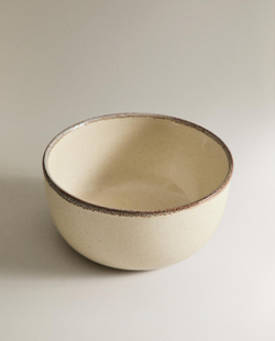 Zara Home миска из каменной керамики, цвет бежевый, 14.5 см